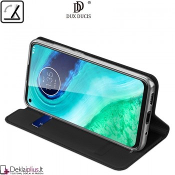 Dux Ducis dirbtinės odos atverčiamas dėklas - juodas (Motorola Moto G8) Dux Ducis dirbtinės odos atverčiamas dėklas - juodas (Motorola Moto G8)